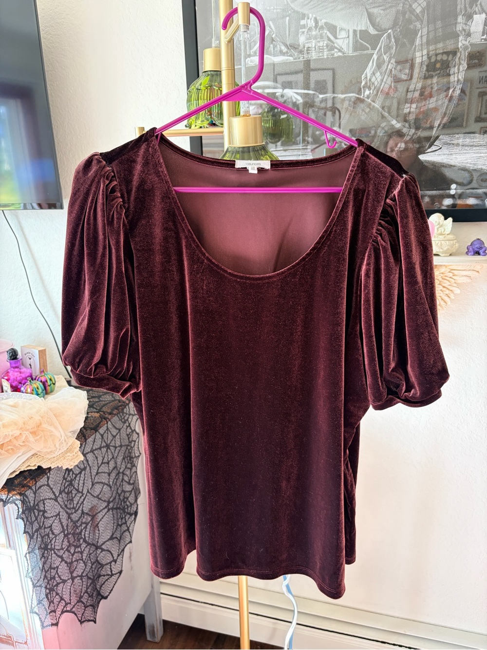 Maurices Women’s Velvet Fairycore Blouse size 2XL